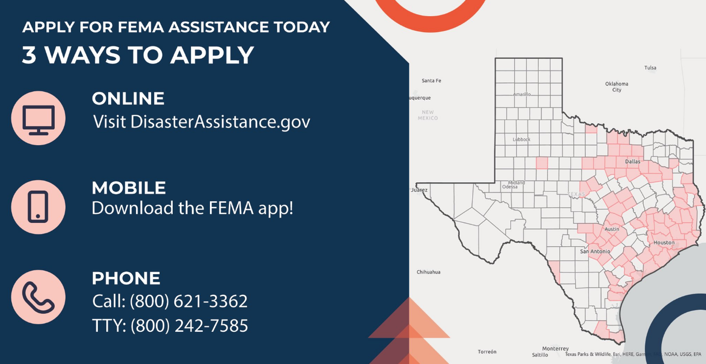 Apply for FEMA assistance (Source: FEMA)